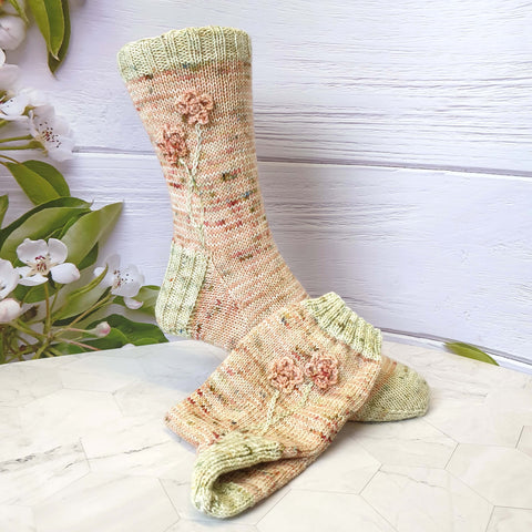 Spring Flower Sock Pattern - Printed